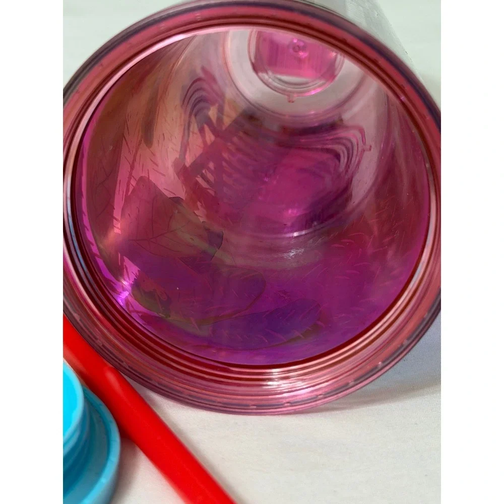 Starbucks Moonlee Chai Iridescent Cold Cup Tumbler 24oz Venti Blue Lid Red Straw